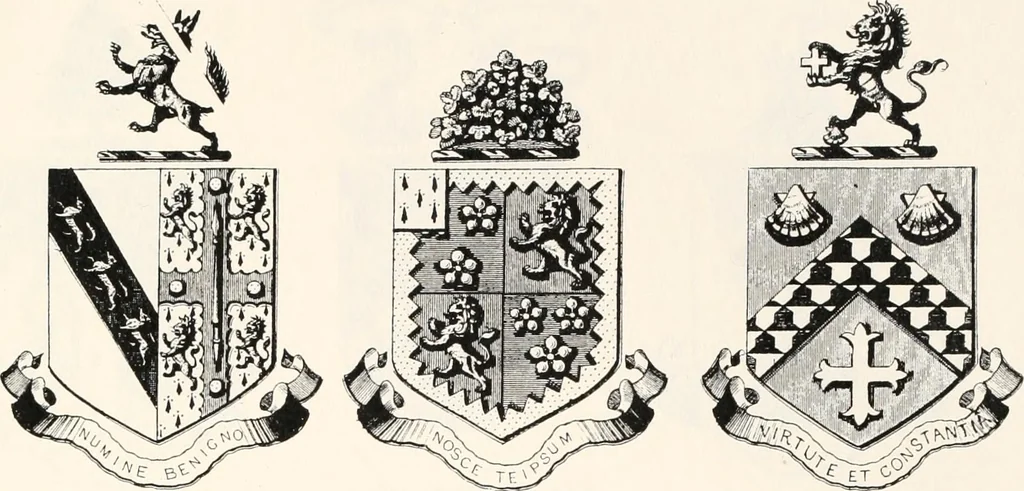 An illustration from A visitation of the seats and arms of the noblemen and gentlemen of Great Britain, 1852, leaf 448