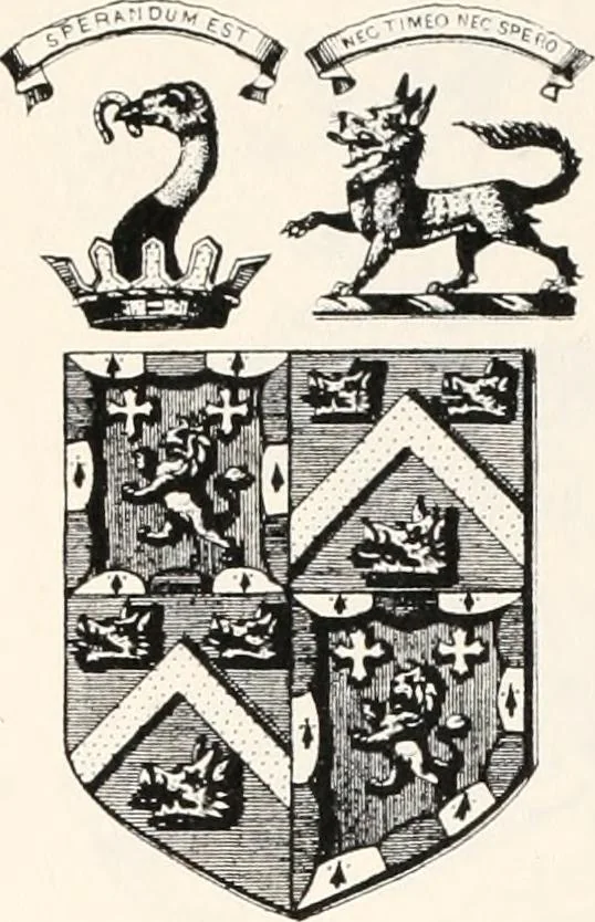 An illustration from A visitation of the seats and arms of the noblemen and gentlemen of Great Britain, 1852, leaf 450