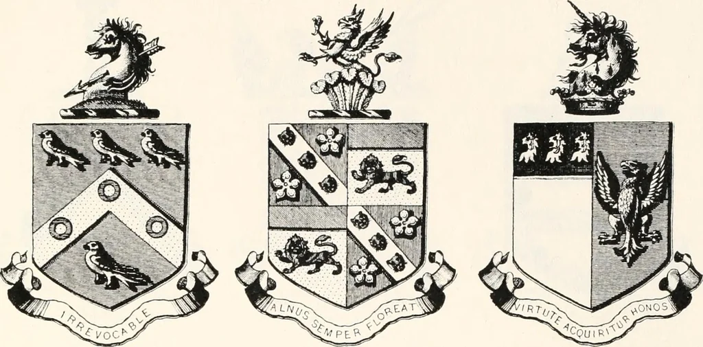 An illustration from A visitation of the seats and arms of the noblemen and gentlemen of Great Britain, 1852, leaf 452