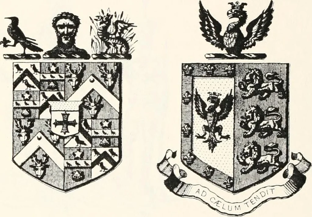 An illustration from A visitation of the seats and arms of the noblemen and gentlemen of Great Britain, 1852, leaf 452