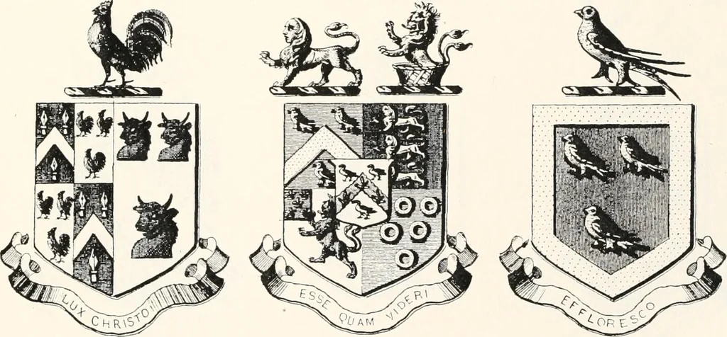 An illustration from A visitation of the seats and arms of the noblemen and gentlemen of Great Britain, 1852, leaf 454