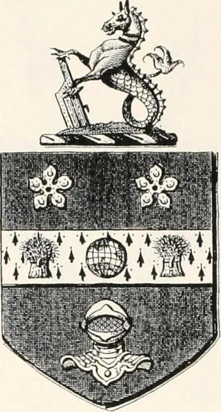 An illustration from A visitation of the seats and arms of the noblemen and gentlemen of Great Britain, 1852, leaf 456