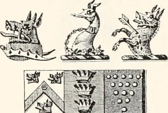 An illustration from A visitation of the seats and arms of the noblemen and gentlemen of Great Britain, 1852, leaf 456