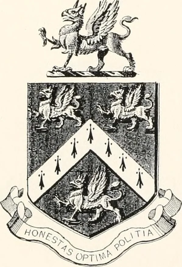 An illustration from A visitation of the seats and arms of the noblemen and gentlemen of Great Britain, 1852, leaf 456
