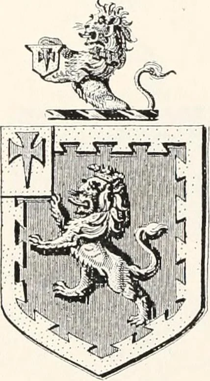 An illustration from A visitation of the seats and arms of the noblemen and gentlemen of Great Britain, 1852, leaf 456