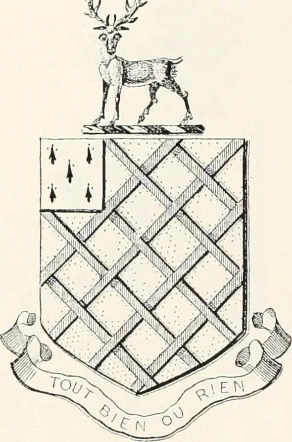 An illustration from A visitation of the seats and arms of the noblemen and gentlemen of Great Britain, 1852, leaf 456