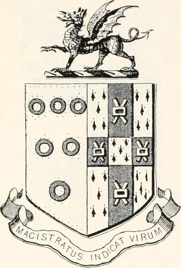 An illustration from A visitation of the seats and arms of the noblemen and gentlemen of Great Britain, 1852, leaf 456