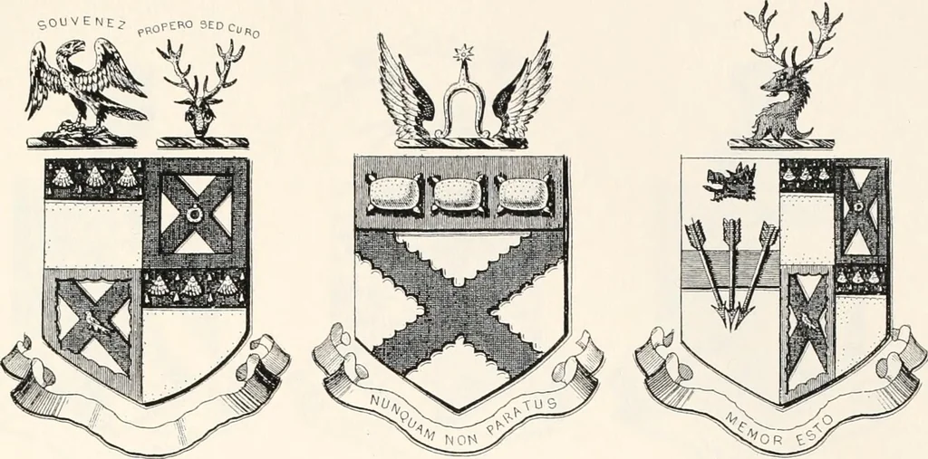 An illustration from A visitation of the seats and arms of the noblemen and gentlemen of Great Britain, 1852, leaf 458