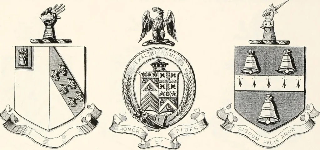 An illustration from A visitation of the seats and arms of the noblemen and gentlemen of Great Britain, 1852, leaf 458