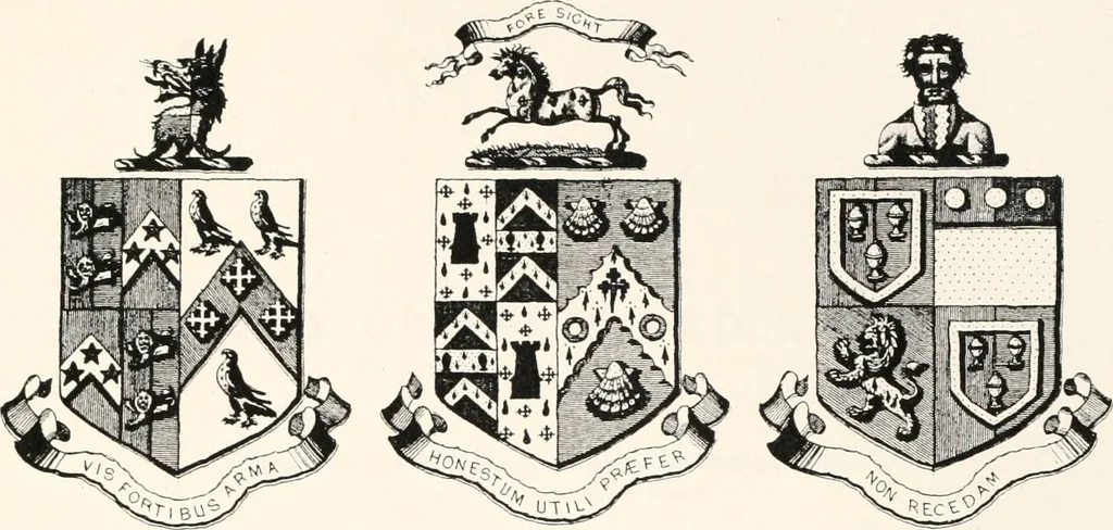 An illustration from A visitation of the seats and arms of the noblemen and gentlemen of Great Britain, 1852, leaf 460