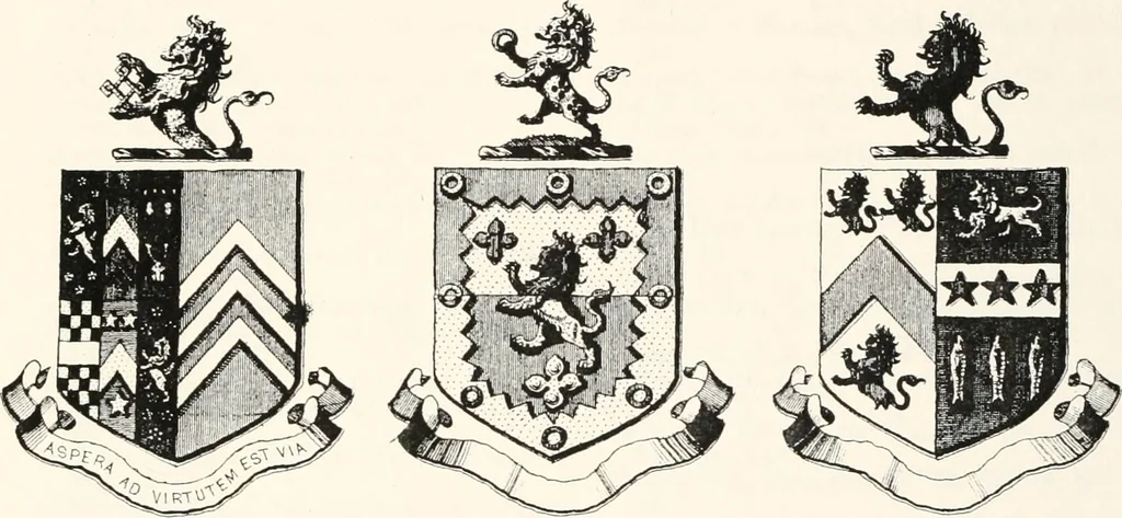 An illustration from A visitation of the seats and arms of the noblemen and gentlemen of Great Britain, 1852, leaf 460