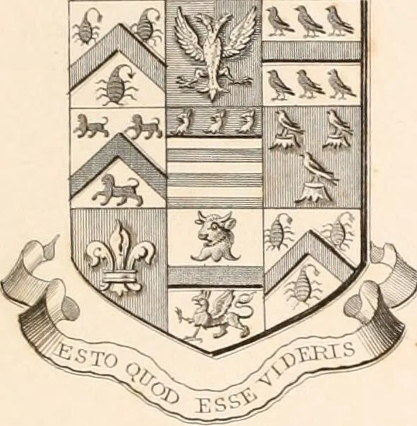 An illustration from A visitation of the seats and arms of the noblemen and gentlemen of Great Britain, 1852, leaf 388