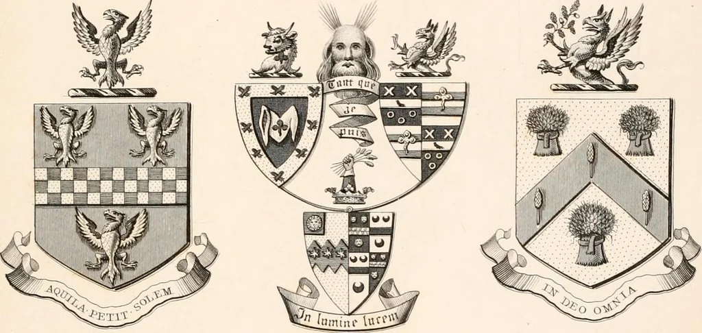 An illustration from A visitation of the seats and arms of the noblemen and gentlemen of Great Britain, 1852, leaf 390