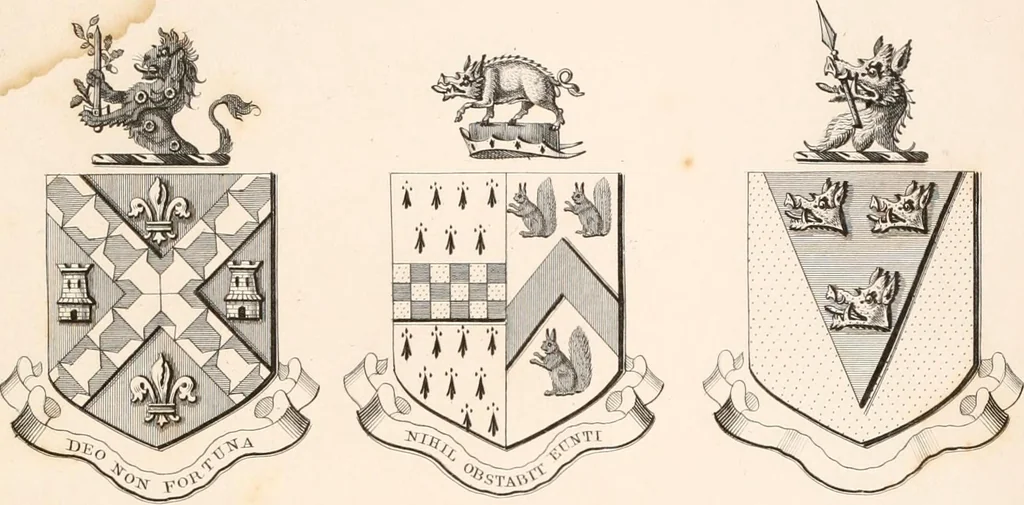 An illustration from A visitation of the seats and arms of the noblemen and gentlemen of Great Britain, 1852, leaf 392