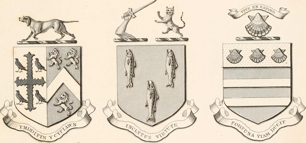 An illustration from A visitation of the seats and arms of the noblemen and gentlemen of Great Britain, 1852, leaf 392