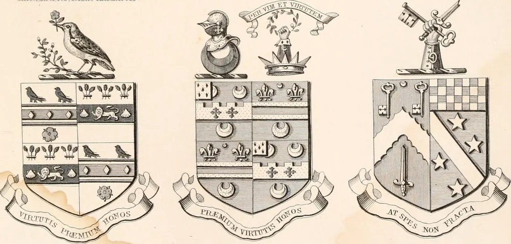An illustration from A visitation of the seats and arms of the noblemen and gentlemen of Great Britain, 1852, leaf 392