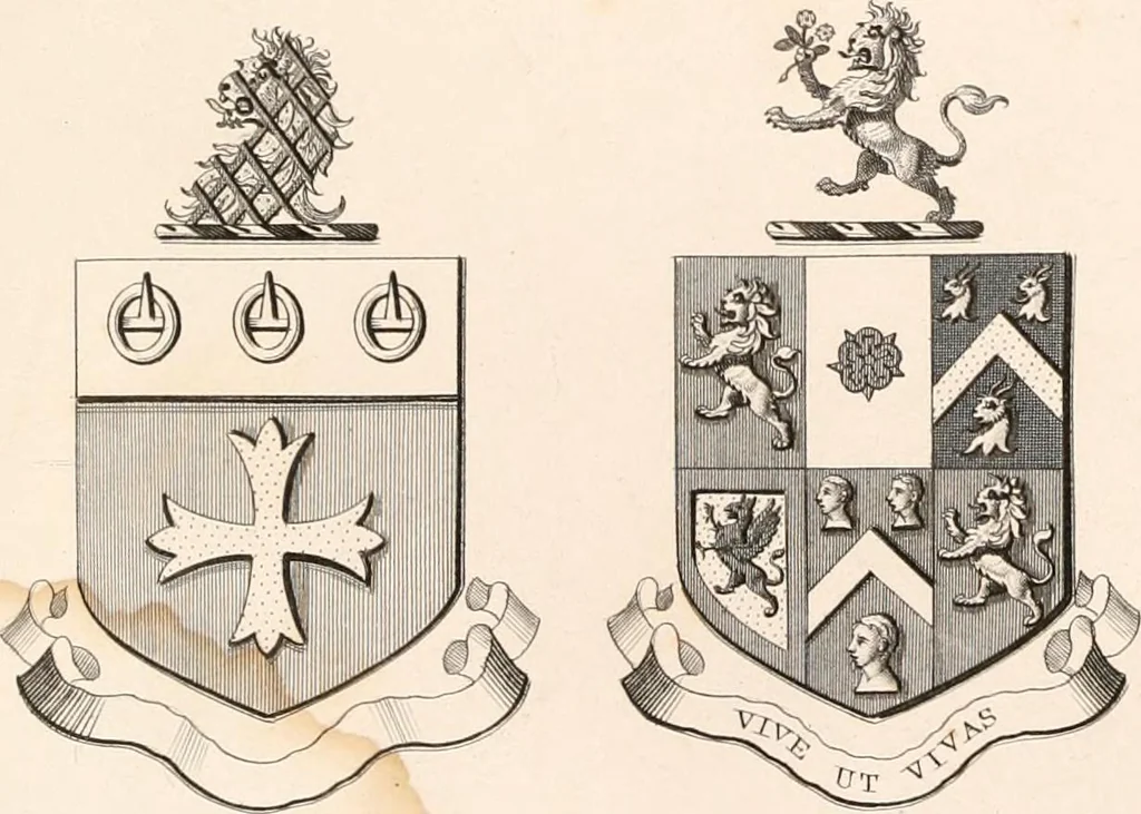 An illustration from A visitation of the seats and arms of the noblemen and gentlemen of Great Britain, 1852, leaf 394
