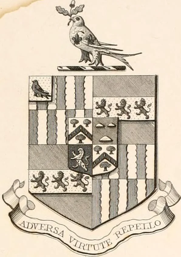 An illustration from A visitation of the seats and arms of the noblemen and gentlemen of Great Britain, 1852, leaf 396