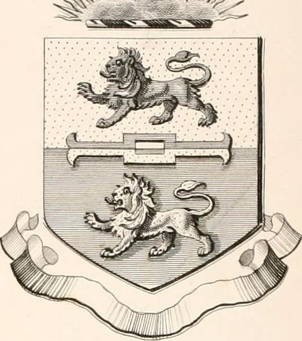 An illustration from A visitation of the seats and arms of the noblemen and gentlemen of Great Britain, 1852, leaf 396