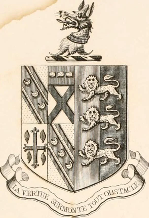 An illustration from A visitation of the seats and arms of the noblemen and gentlemen of Great Britain, 1852, leaf 398