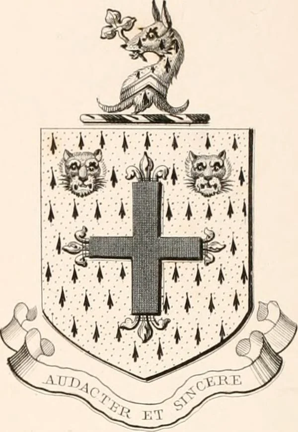 An illustration from A visitation of the seats and arms of the noblemen and gentlemen of Great Britain, 1852, leaf 398