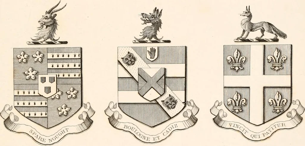 An illustration from A visitation of the seats and arms of the noblemen and gentlemen of Great Britain, 1852, leaf 398
