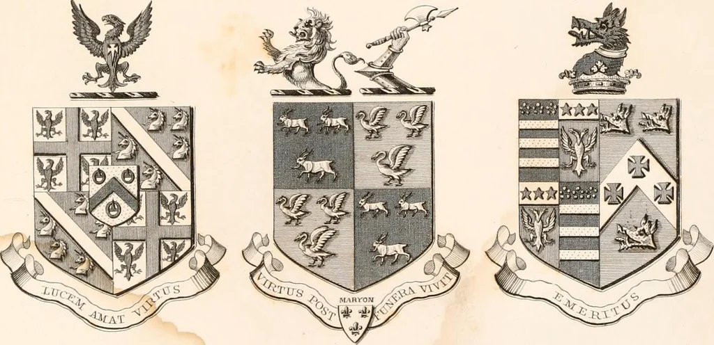 An illustration from A visitation of the seats and arms of the noblemen and gentlemen of Great Britain, 1852, leaf 398