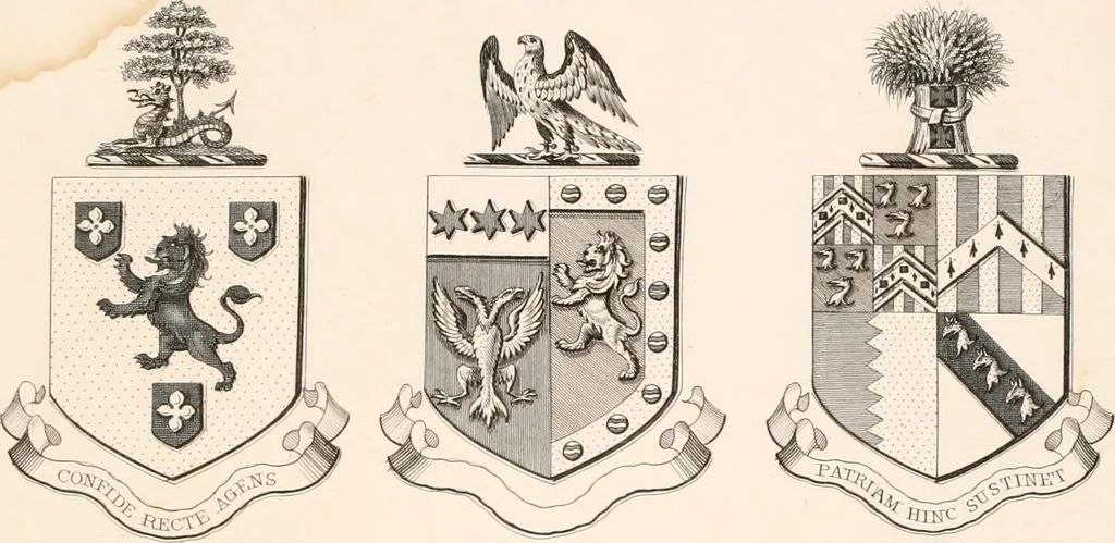 An illustration from A visitation of the seats and arms of the noblemen and gentlemen of Great Britain, 1852, leaf 402