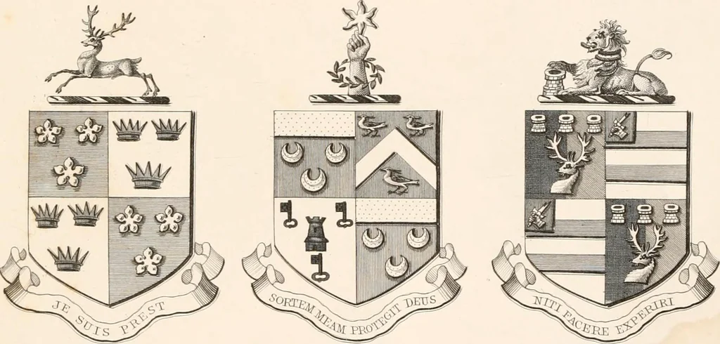 An illustration from A visitation of the seats and arms of the noblemen and gentlemen of Great Britain, 1852, leaf 402