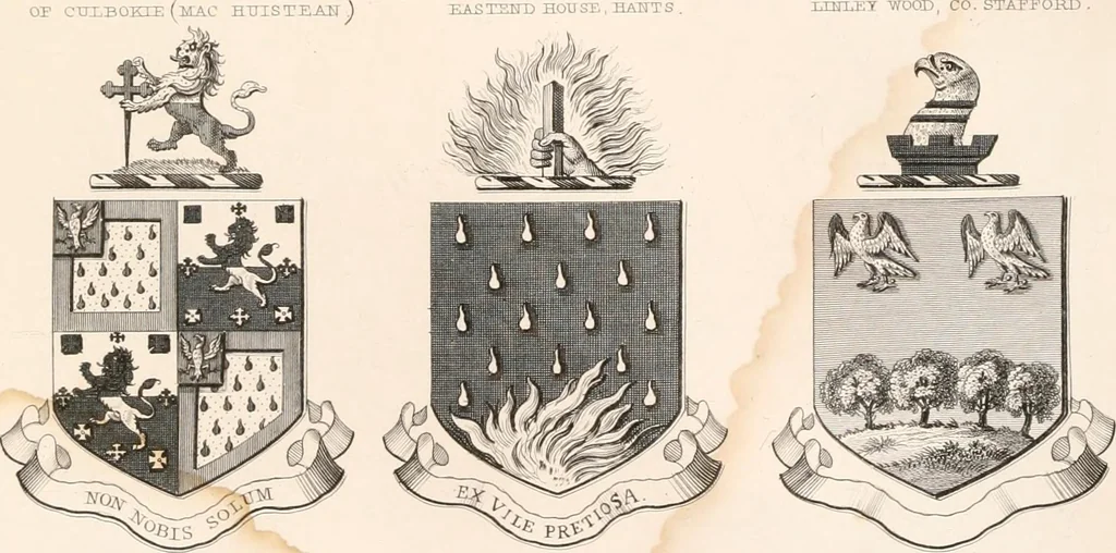 An illustration from A visitation of the seats and arms of the noblemen and gentlemen of Great Britain, 1852, leaf 402