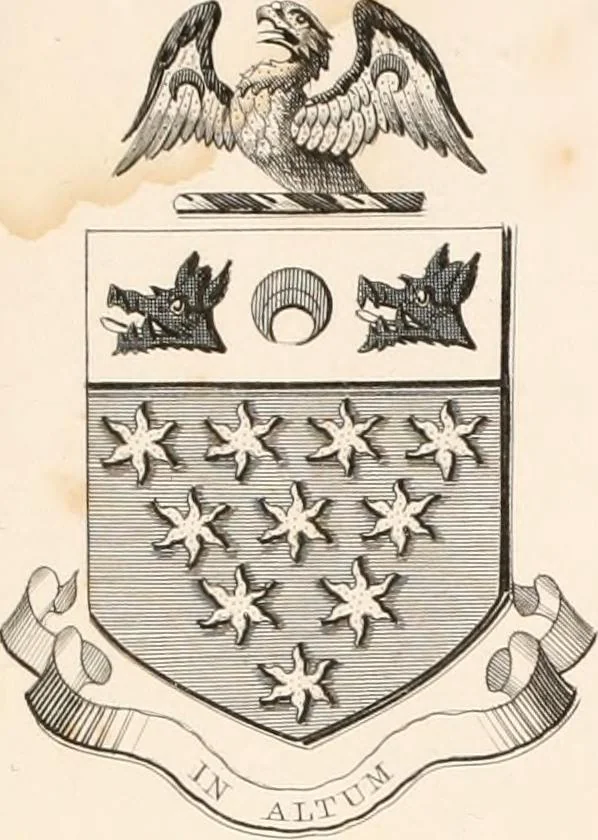 An illustration from A visitation of the seats and arms of the noblemen and gentlemen of Great Britain, 1852, leaf 406