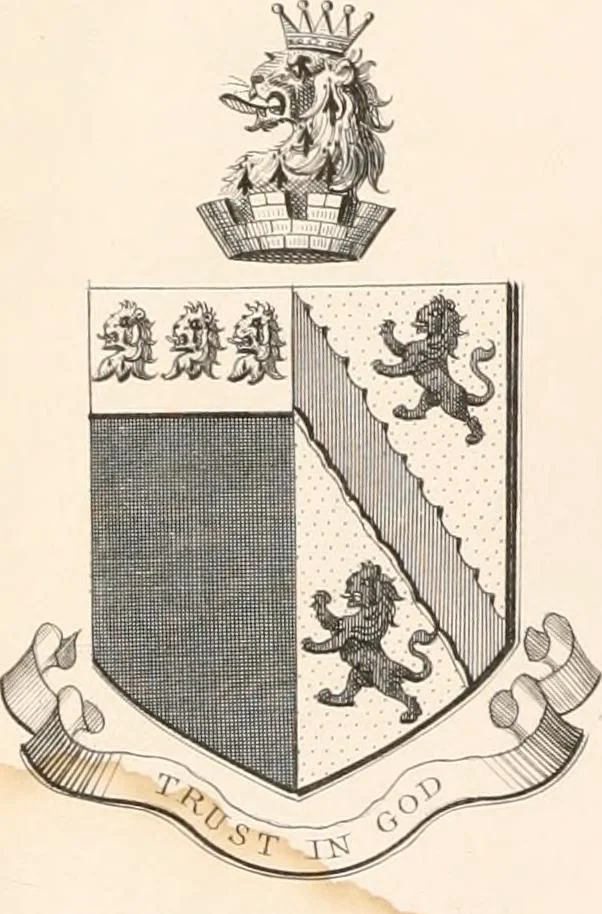 An illustration from A visitation of the seats and arms of the noblemen and gentlemen of Great Britain, 1852, leaf 406