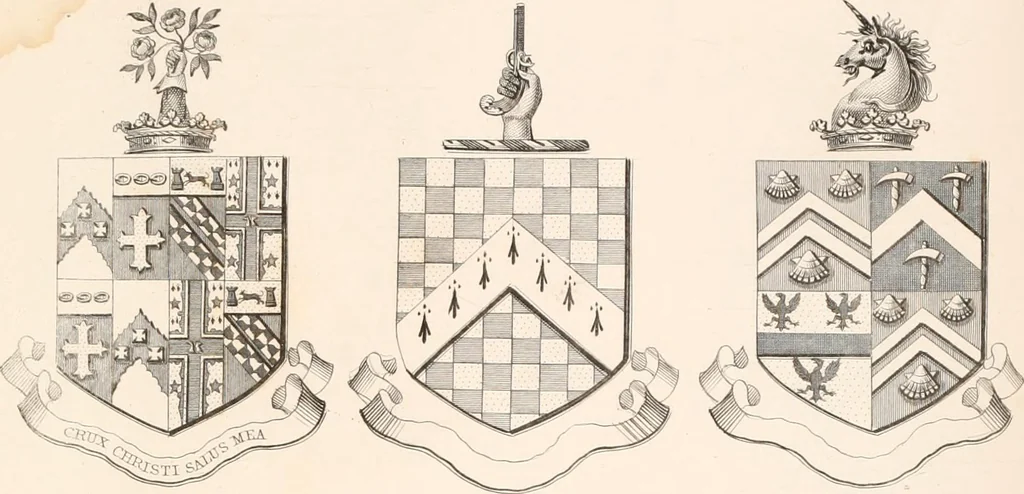 An illustration from A visitation of the seats and arms of the noblemen and gentlemen of Great Britain, 1852, leaf 408