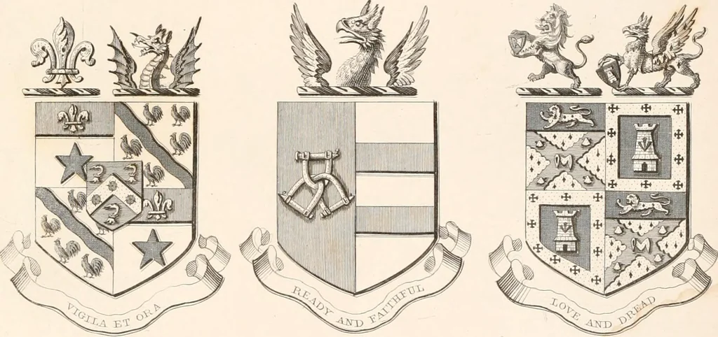 An illustration from A visitation of the seats and arms of the noblemen and gentlemen of Great Britain, 1852, leaf 408