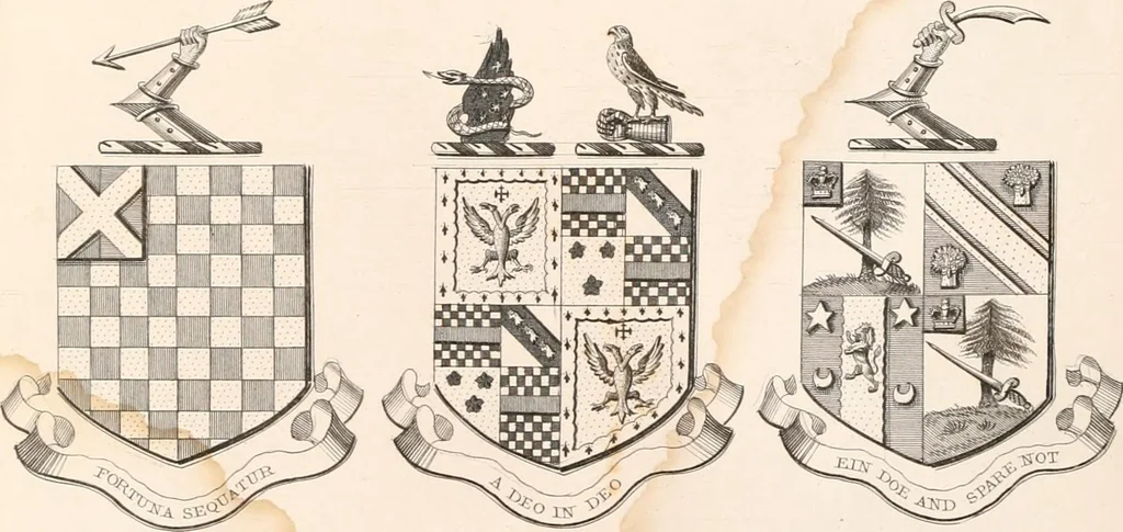 An illustration from A visitation of the seats and arms of the noblemen and gentlemen of Great Britain, 1852, leaf 410