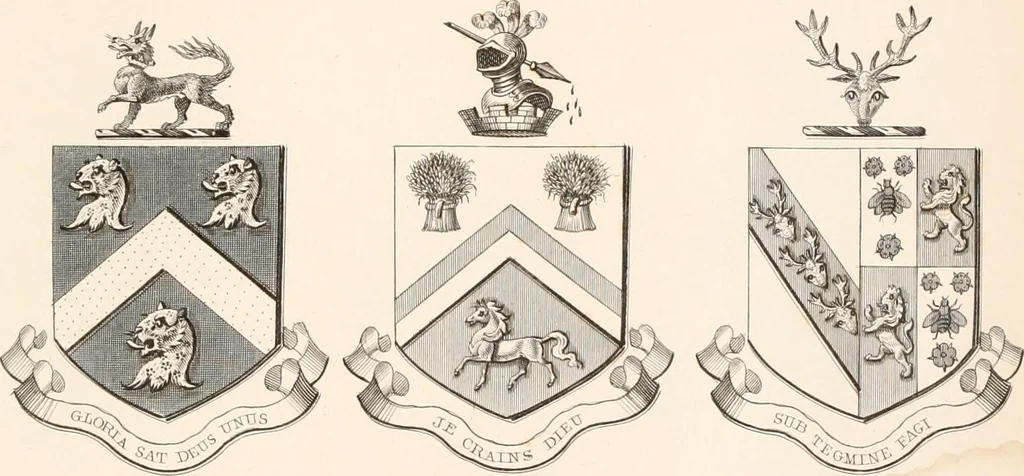 An illustration from A visitation of the seats and arms of the noblemen and gentlemen of Great Britain, 1852, leaf 412