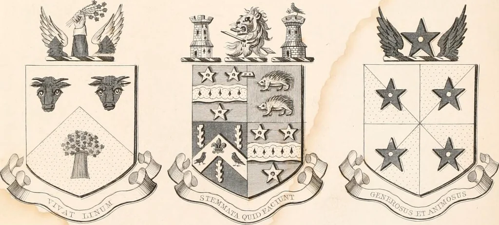 An illustration from A visitation of the seats and arms of the noblemen and gentlemen of Great Britain, 1852, leaf 412