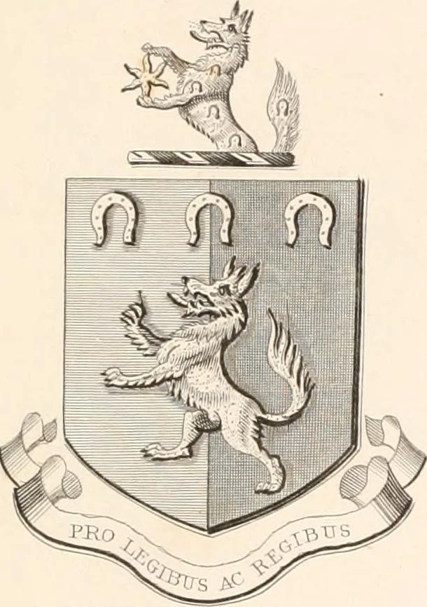An illustration from A visitation of the seats and arms of the noblemen and gentlemen of Great Britain, 1852, leaf 414