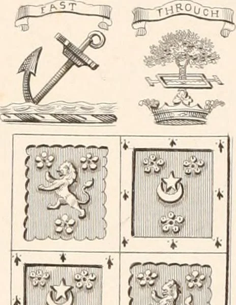 An illustration from A visitation of the seats and arms of the noblemen and gentlemen of Great Britain, 1852, leaf 414