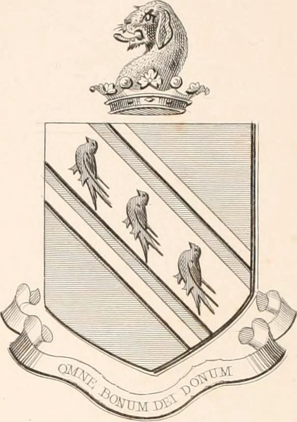 An illustration from A visitation of the seats and arms of the noblemen and gentlemen of Great Britain, 1852, leaf 414