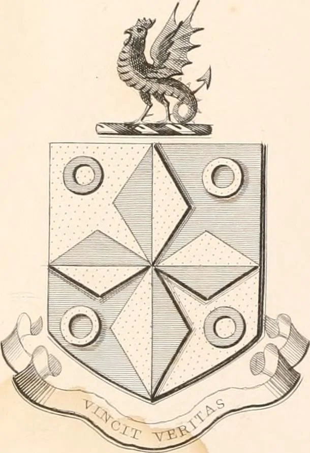 An illustration from A visitation of the seats and arms of the noblemen and gentlemen of Great Britain, 1852, leaf 414