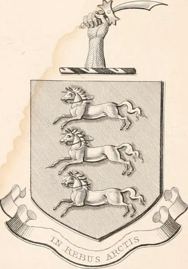 An illustration from A visitation of the seats and arms of the noblemen and gentlemen of Great Britain, 1852, leaf 414