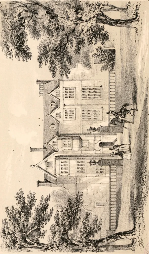 An illustration from A visitation of the seats and arms of the noblemen and gentlemen of Great Britain, 1852, leaf 77