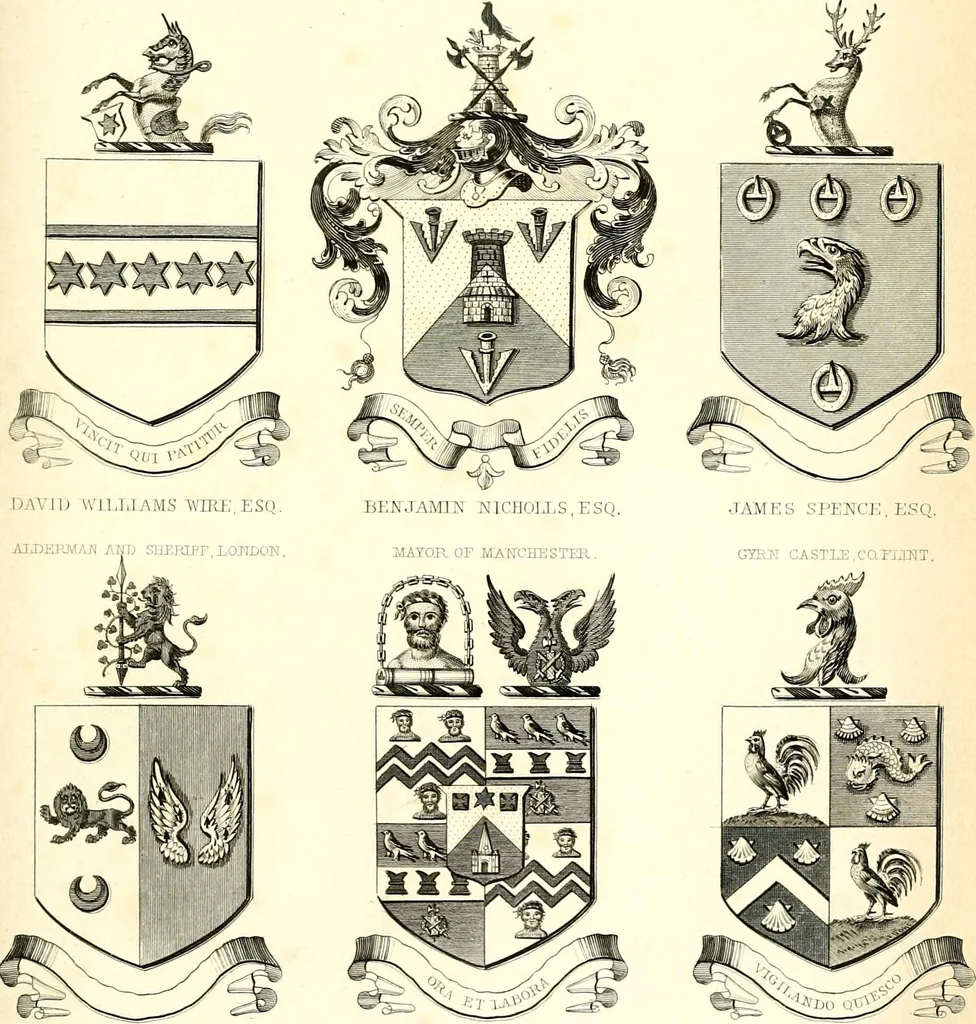 An illustration from A visitation of the seats and arms of the noblemen and gentlemen of Great Britain and Ireland, 1855, leaf 358