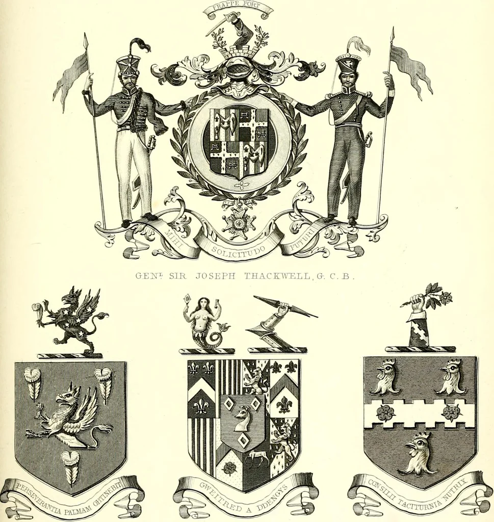 An illustration from A visitation of the seats and arms of the noblemen and gentlemen of Great Britain and Ireland, 1855, leaf 366