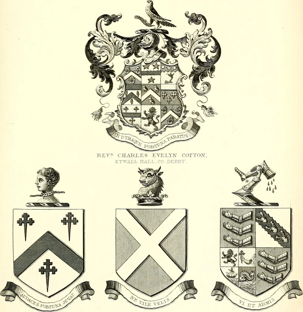 An illustration from A visitation of the seats and arms of the noblemen and gentlemen of Great Britain and Ireland, 1855, leaf 368