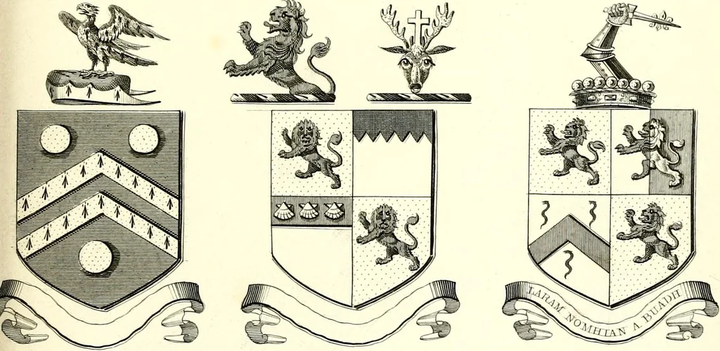 An illustration from A visitation of the seats and arms of the noblemen and gentlemen of Great Britain and Ireland, 1855, leaf 370
