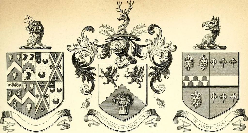 An illustration from A visitation of the seats and arms of the noblemen and gentlemen of Great Britain and Ireland, 1855, leaf 372
