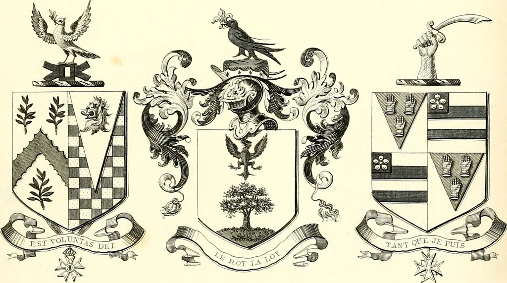 An illustration from A visitation of the seats and arms of the noblemen and gentlemen of Great Britain and Ireland, 1855, leaf 372