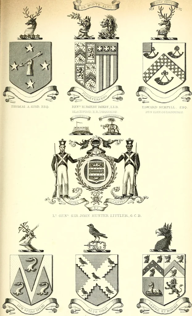 An illustration from A visitation of the seats and arms of the noblemen and gentlemen of Great Britain and Ireland, 1855, leaf 374